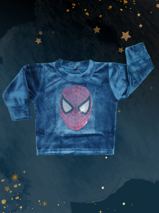 Spiderman Velvet Marvel Blue Night Suit (unisex)