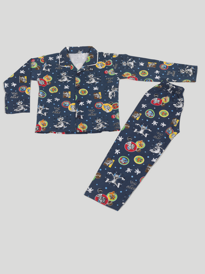 Tom and Jerry Midnight Mischief Night Suit Set For Boys